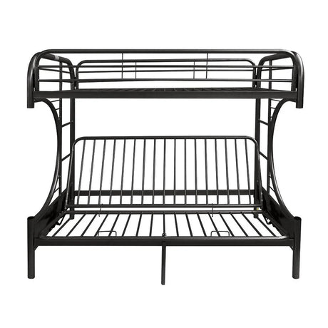 Eclipse - Twin Long Queen Futon Bunk Bed - Black - Furniture Home Direct