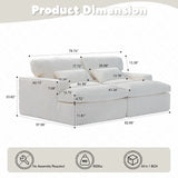 Double Chaise Lounge Chair, Oversized Upholstered Sleeper Cloud Couch - Furniture Home Direct