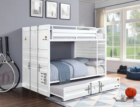 Cargo - Full Bunk Bed With Trundle - White - Furniture Home Direct