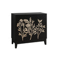 Vintage Carved Cabinet With Adjustable Shelves - Black - Furniture Home Direct