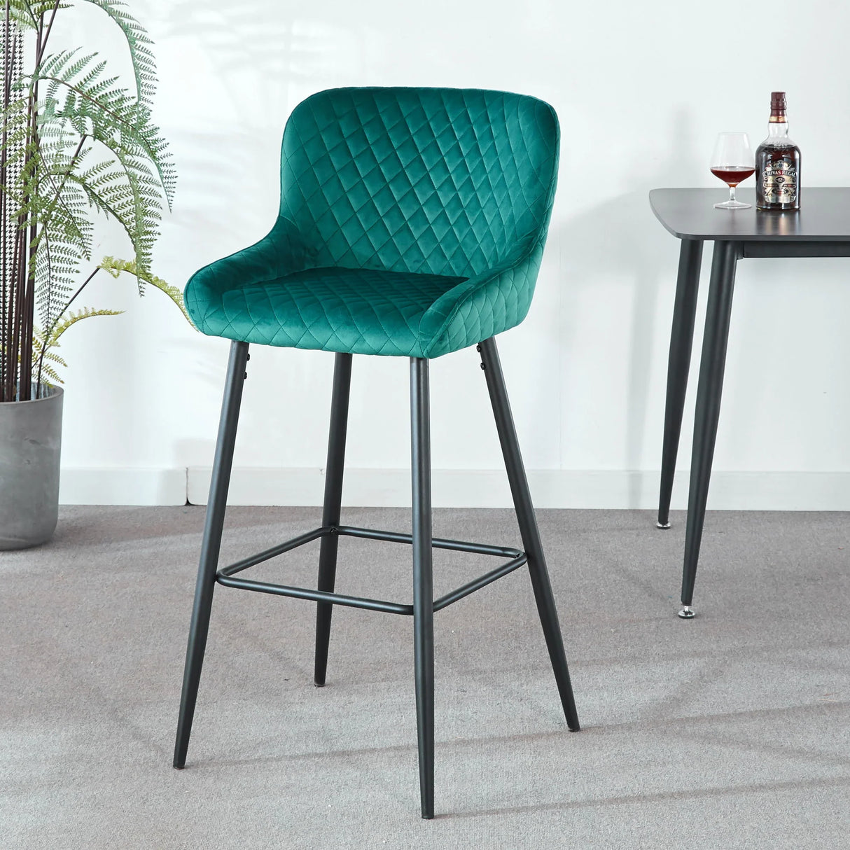 Ergonomic Counter Height Bar Stool (Set of 2) - Furniture Home Direct