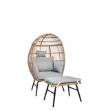 Outdoor Wicker Egg Chair And Footstool - Furniture Home Direct