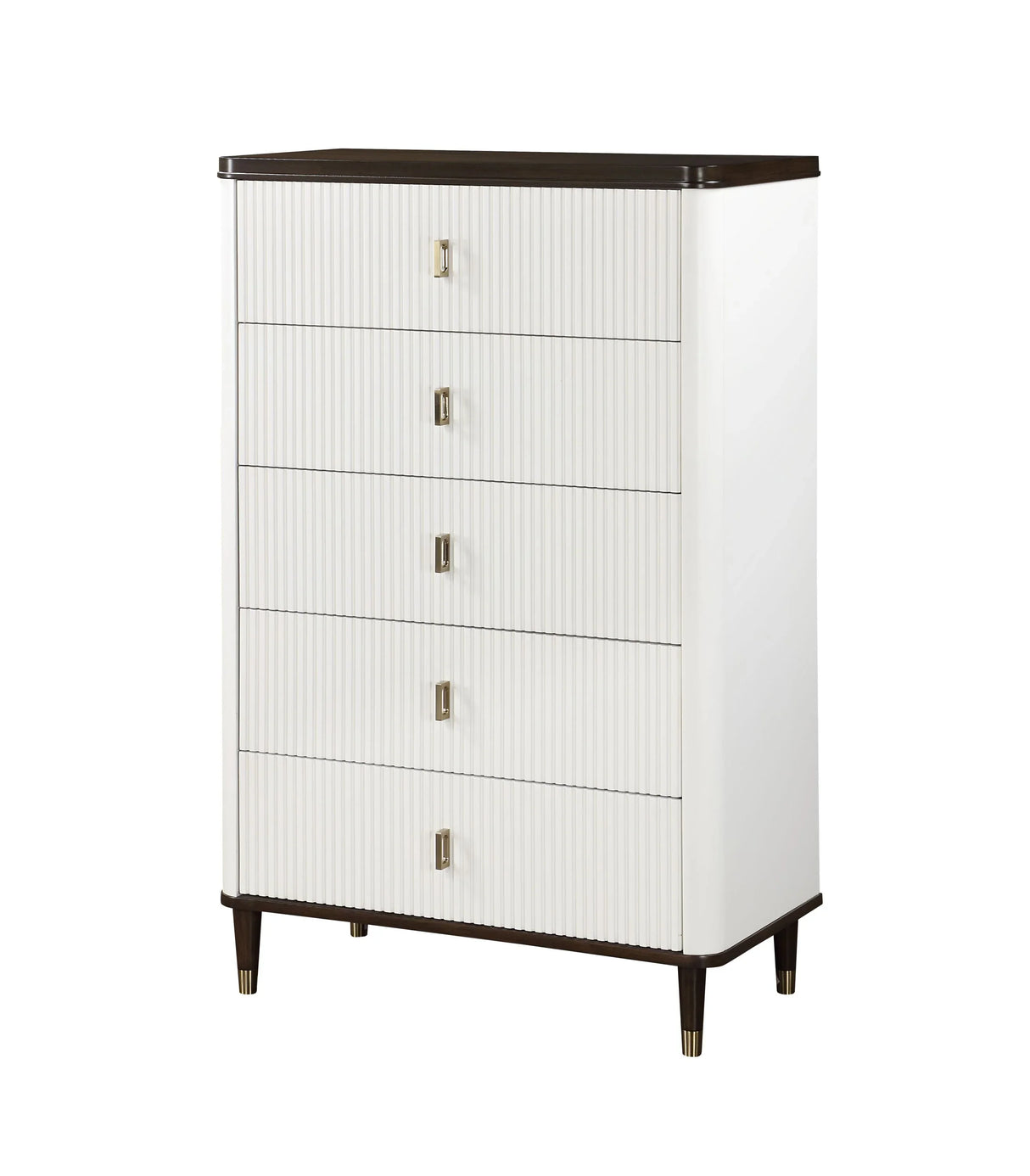 Bedroom Set Modern Wood Finish With Dark Tops White - Furniture Home Direct