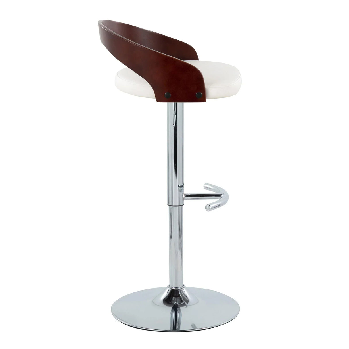 Grotto - Contemporary Adjustable Barstool & Swivel With Rounded T Footrest (Set of 2) - Furniture Home Direct