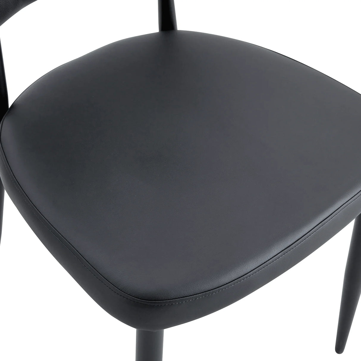 Dining Chairs Set Of 4 Modern PU Leather Metal Legs Black - Furniture Home Direct