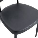 Dining Chairs Set Of 4 Modern PU Leather Metal Legs Black - Furniture Home Direct