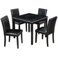 5 Pieces Wooden Dining Table Set, Square Table And 4 Upholstered Chairs - Furniture Home Direct