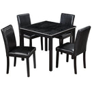 5 Pieces Wooden Dining Table Set, Square Table And 4 Upholstered Chairs - Furniture Home Direct