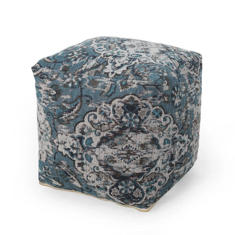 Anita - Square Pouf Ottoman And Floor Cushion - Blue - Furniture Home Direct