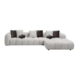 Manilla - Sectional Sofa With 8 Pillows - Ivory White - Furniture Home Direct
