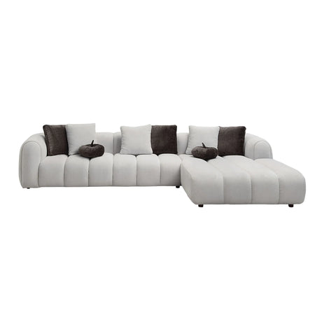 Manilla - Sectional Sofa With 8 Pillows - Ivory White - Furniture Home Direct