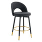 Modern Upholstered 360° Rotatable Bar Chair With Metal Legs For Dining Room (Set of 2) - Furniture Home Direct