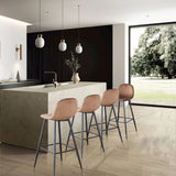 Velvet Barstool With Back (Set of 2) - Furniture Home Direct