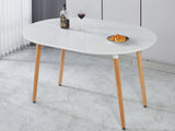 Extensible Table, Dining Table, Office Table, Coffee Table, Wood Leg - Matte White - Furniture Home Direct