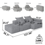 Modern Oversized Diy Combination Modular Sectional Sofa With Pillows - Furniture Home Direct