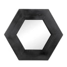 Hexagon Mirror With Natural Wood Frame, Wall Decor For Living Room Bathroom Hallway - Furniture Home Direct