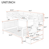 Stairway Bunk Bed With Storage And Guard Rail For Bedroom - Furniture Home Direct