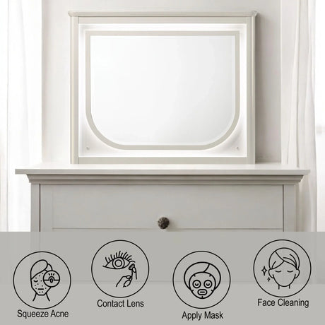 Laveda - Mirror With LED - White - Furniture Home Direct