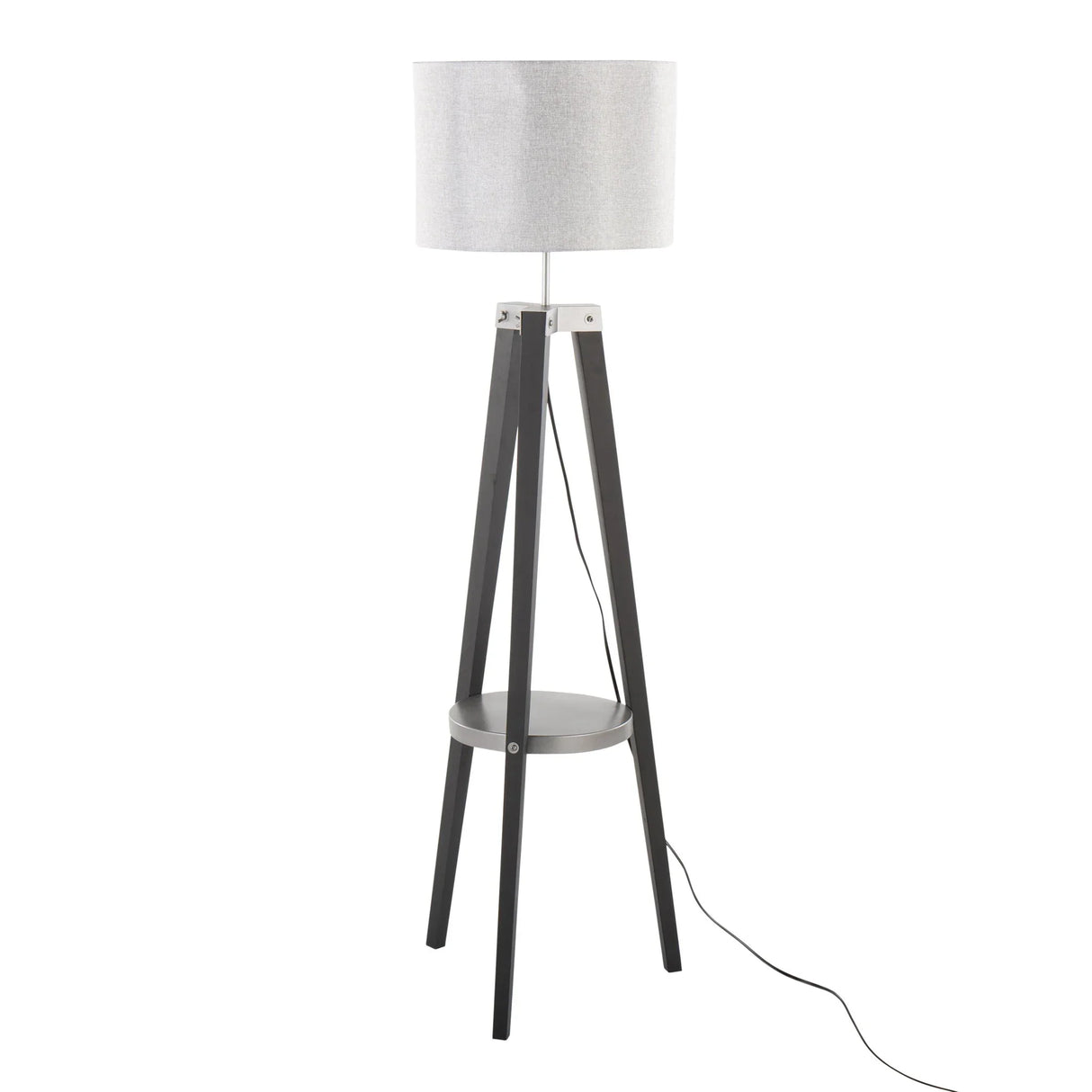Compass - Mid Century Modern Floor Lamp With Shelf - Furniture Home Direct