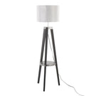 Compass - Mid Century Modern Floor Lamp With Shelf - Furniture Home Direct