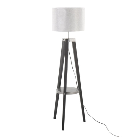 Compass - Mid Century Modern Floor Lamp With Shelf - Furniture Home Direct