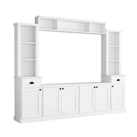 Minimalist Entertainment Wall Unit Set With Bridge For TVs Up To 75" - Furniture Home Direct