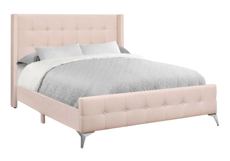 Queen Size Bed Upholstered - Pink - Furniture Home Direct