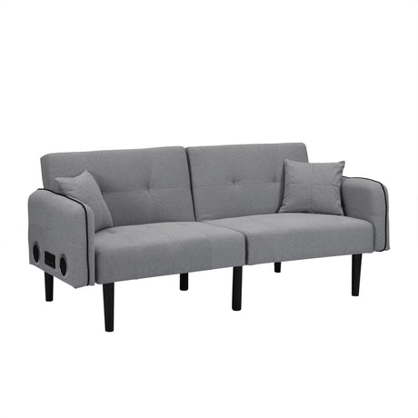 Modern Folding Ottoman Sofa Bed With Stereo System - Gray - Furniture Home Direct