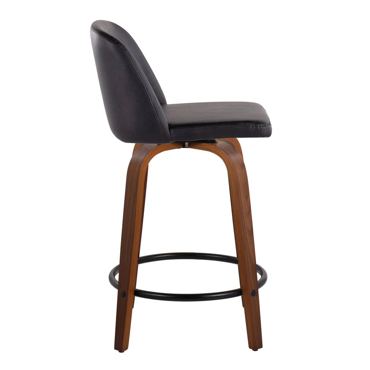 Toriano - Mid Century Modern, Fixed Height Counter Stool & Swivel And Round Footrest (Set of 2) - Furniture Home Direct