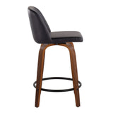 Toriano - Mid Century Modern, Fixed Height Counter Stool & Swivel And Round Footrest (Set of 2) - Furniture Home Direct