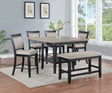 Dining Set Square Plank Top Table Chairs Light Gray - Furniture Home Direct