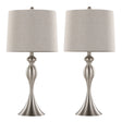Ashland - Contemporary Table Lamp (Set of 2) - Nickel / Light Gray - Furniture Home Direct