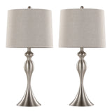 Ashland - Contemporary Table Lamp (Set of 2) - Nickel / Light Gray - Furniture Home Direct