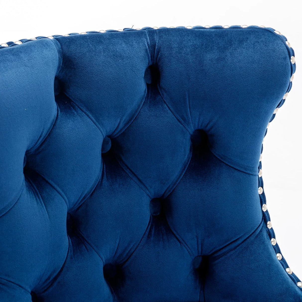 Counter Height Bar Stool Swivel Tufted Velvet Back Blue - Furniture Home Direct