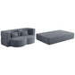 Modern Floor Sofa, With 2 Pillows, Convertible Teddy Fabric Foam Filled Bed - Furniture Home Direct