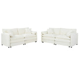 Modern Chenille Oversized Deep Seat Luxury 2 Piece Sofa Set With 4 Pillows - Furniture Home Direct