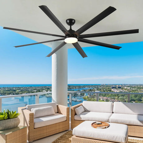 Super Large Black Ceiling Fan With Remote Control - Black - Furniture Home Direct