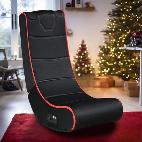 Foldable Gaming Chair With Onboard Speakers, Bluetooth Connection - Black / Red - Furniture Home Direct
