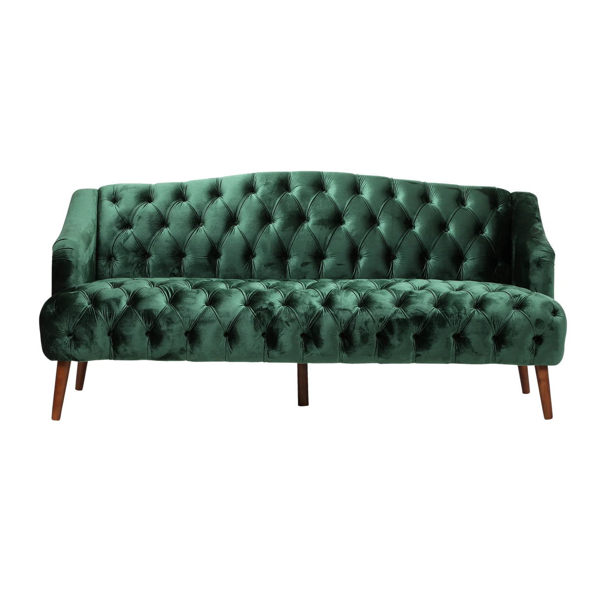 Sturdy Velvet Sofa - Green - Furniture Home Direct