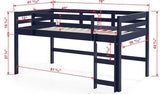 Lara - Twin Loft Bed - Navy Blue - Furniture Home Direct
