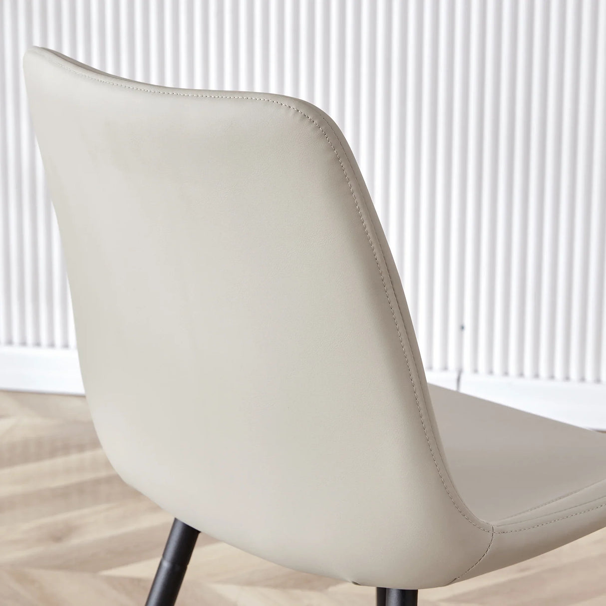 Dining Chairs Faux Leather Set Of 6 Modern Light Gray - Furniture Home Direct