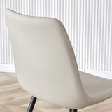 Dining Chairs Faux Leather Set Of 6 Modern Light Gray - Furniture Home Direct
