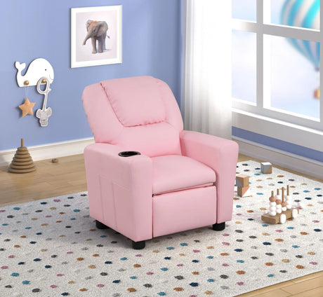 Marisa - PU Leather Kids Recliner Chair With Cupholder - Furniture Home Direct