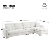Modern Oversized Sectional Sofa, L-Shaped Luxury Couch Set With 2 Free Pillows, 5 Seat Chenille Indoor Furniture With Chaise For Living Room - Furniture Home Direct