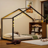 Bed House Frame With Shelves And Lights - Furniture Home Direct