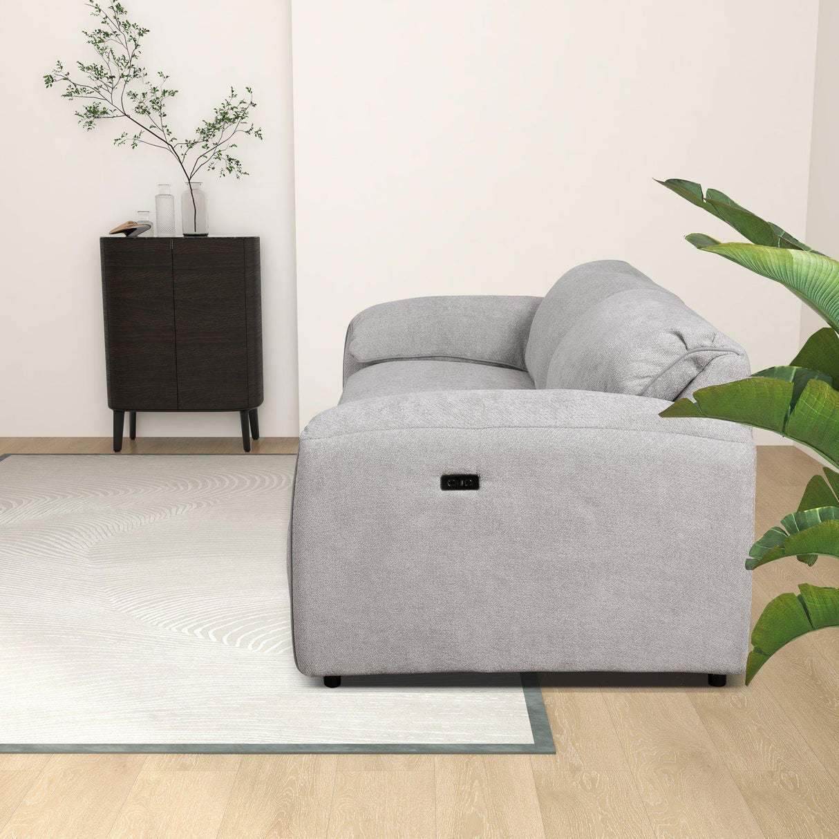 Cleveland - Dual Power Convertible Sofa - Silver - Furniture Home Direct