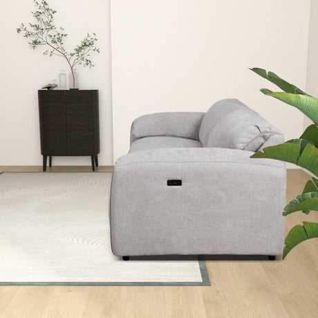 Cleveland - Dual Power Convertible Sofa - Silver - Furniture Home Direct