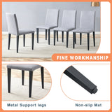 Dining Set Modern With Marble Top Table For Six Gray - Furniture Home Direct