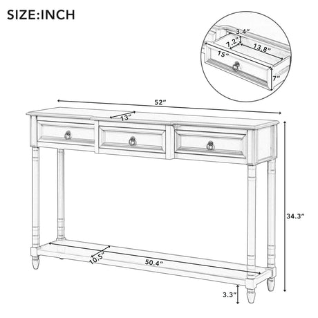 Console Table Sofa Table With Drawers For Entryway With Projecting Drawers And Long Shelf - Furniture Home Direct