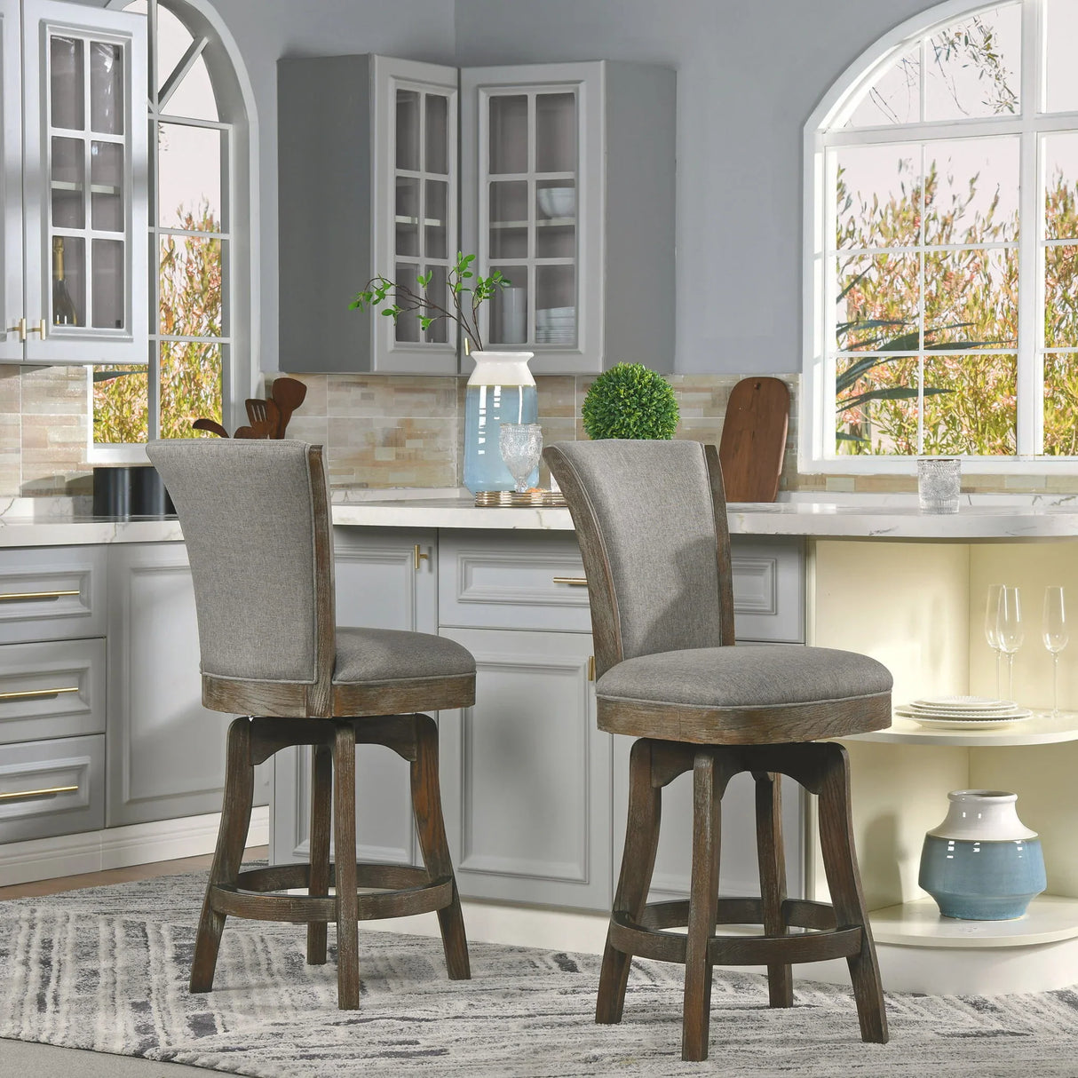 Henry - Armless Swivel Counter Height Bar Stool - Furniture Home Direct